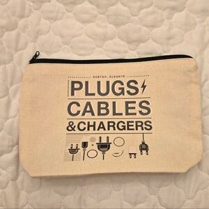 NWOT- Electronics Travel Pouch – Canvas Zipper Bag for Cables & Chargers